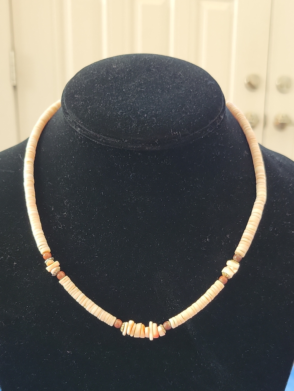 Vintage Bohemian Surfer-style Necklace 17.5 In.